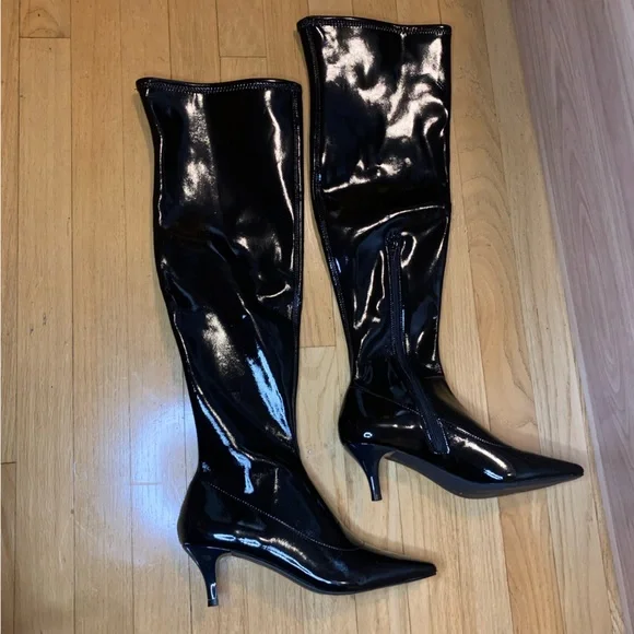 Abound Carmy Over the Knee Boots in Black Patent - Size 7.5 - Picture 2 of 7